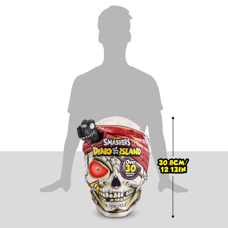 ZURU SMASHERS Smashers Dino Island Giant Skull by ZURU - Includes 30+ Surprises, Kids Toys Filled with Mini Dinosaur Toys, Slime, Sand, Eggs, Figurines and More (Megalodon Shark), Ages 5+ - Image 3
