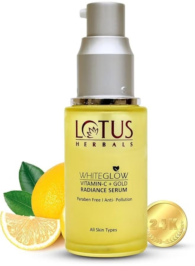 Lotus Herbals WhiteGlow Vitamin C and Gold Radiance Face Serum 30ml - Image 1