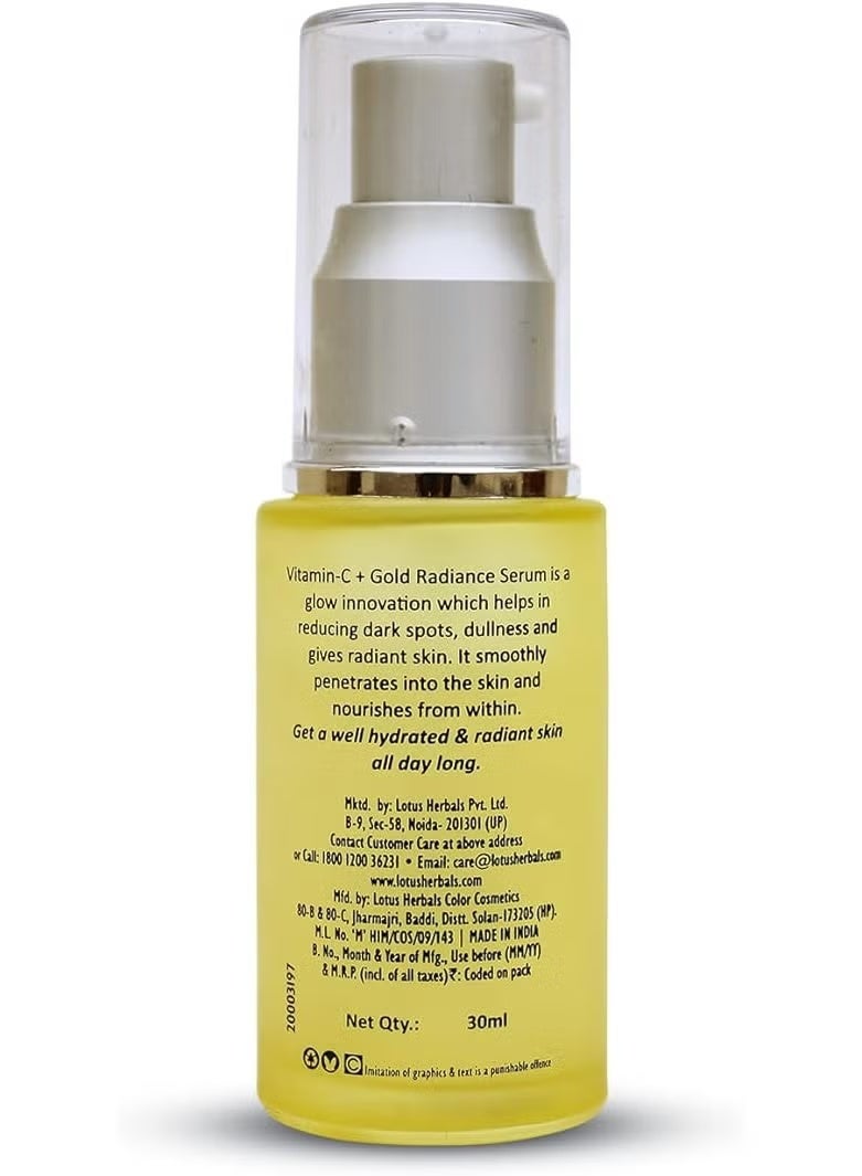 Lotus Herbals WhiteGlow Vitamin C and Gold Radiance Face Serum 30ml - Image 2
