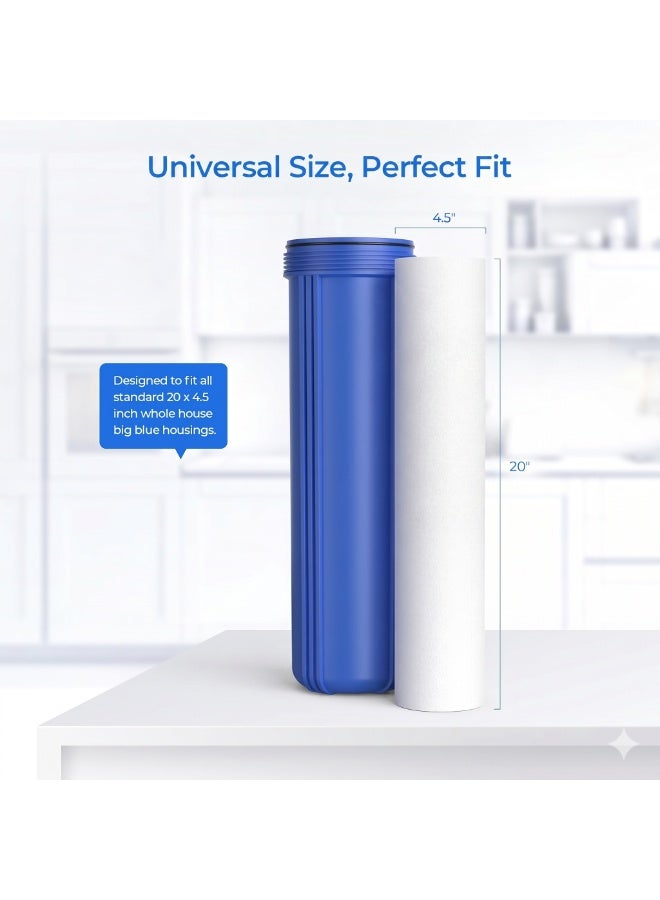 5 Micron 10 x 4.5 Big Blue Whole House Sediment Water Filter Replacement Cartridge – Premium PP Cotton Melt-Blown Filter Compatible with iSpring FP25B, Pentair DGD-5005-20, GeekPure PP20-BB - Image 2
