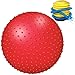 Relaxgiant Large Sensory Massage Ball Bouncy Exercise Ball with Tactile Spikes 22 inch Big Inflatable Balls with Air Pump for Girls Boys Outdoor Indoor Pool Beach Red - Image 3