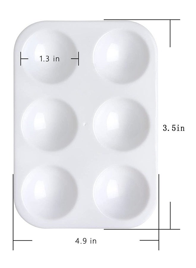 Generic - 2 PCS White Plastic Paint Tray Palettes, 6 Well Rectangular Watercolor , Oil Palette Painting Tray Artist Craft Palettes, DIY Craft and Art Painting - Image 1