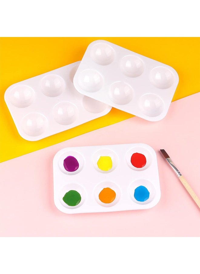 Generic - 2 PCS White Plastic Paint Tray Palettes, 6 Well Rectangular Watercolor , Oil Palette Painting Tray Artist Craft Palettes, DIY Craft and Art Painting - Image 1