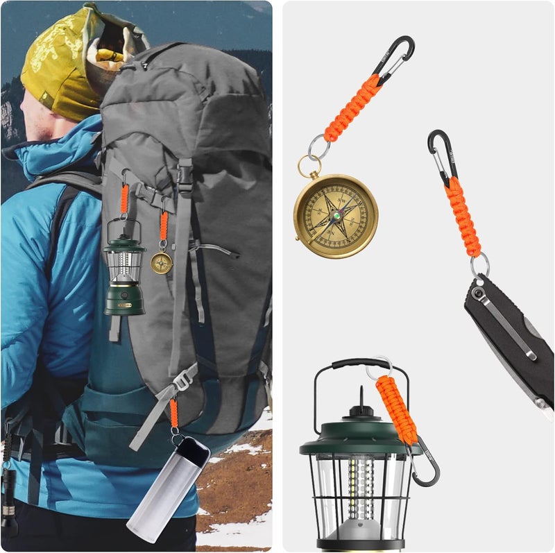 EOTW Paracord Keychain for Men Women Paracord Carabiner Backpack Keychain with Aluminum Clip for Camping Hiking Outdoor Gear - Image 2