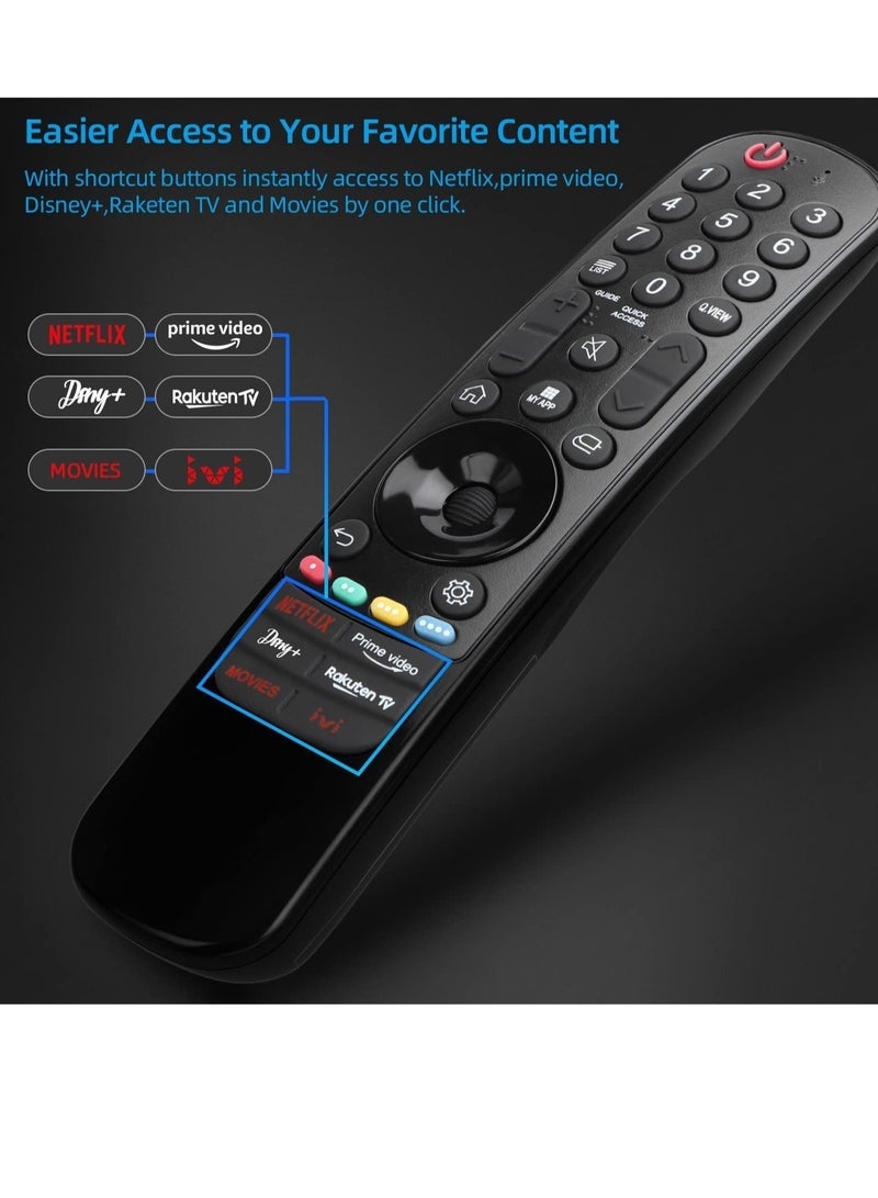 PopZa Universal for LG Magic Remote Control, Replacement for LG LED OLED LCD 4K UHD Smart TV, with Buttons for Netflix, Prime Video, Disney Plus, LG-Channels Button - Image 3