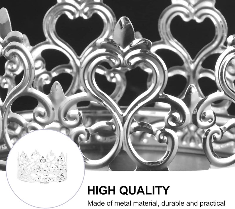 comfrt Kids Gold Tiara Crown Cake Topper Wedding/Birthday Cake Decoration Tiara Hat Hair Accessories for Prince Princess Birthday Party Supplies (Silver) - Image 5