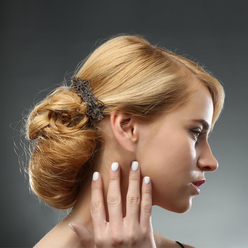 Geyoga 6 Pieces Vintage Hair Barrettes for Women Retro Flower French Pearl Crystal Rhinestones Clips Hair Pins for Women Styling Accessories(Classic Style) - Image 4