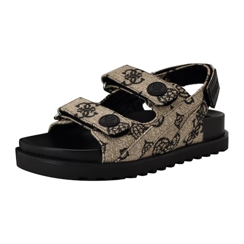 Guess Women's FADEY Sandal, Black/White Logo 001, 9 - Image 1