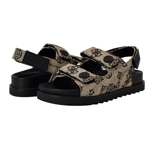 Guess Women's FADEY Sandal, Black/White Logo 001, 9 - Image 2