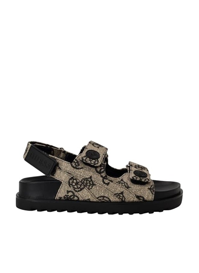 Guess Women's FADEY Sandal, Black/White Logo 001, 9 - Image 1