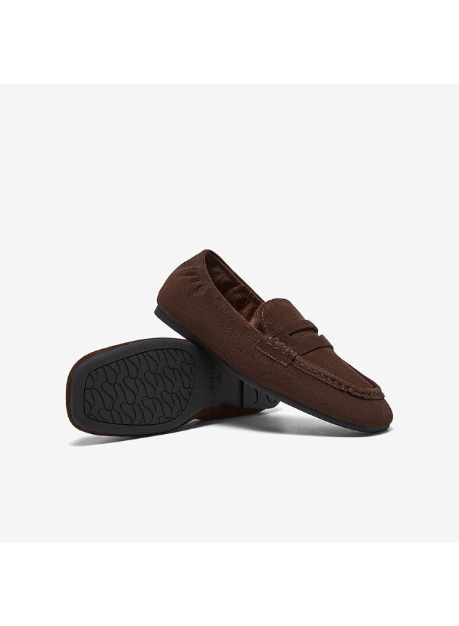 Basto 26 Spring Loafers Retro Commuter Square Toe Women's Flats Uxe01aa6 Dark Brown 37 - Image 3