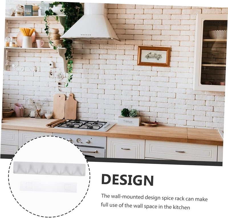 حامل أدوات المطبخ المثبت على الحائط تصميم بدون ثقوب سهولة التركيب تحمل قوي - Image 4