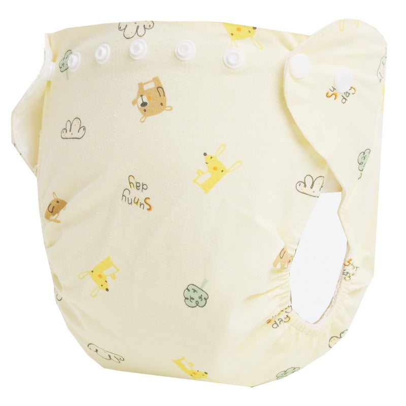 Waterproof Breathable Cotton Diaper Pants for Babies Yellow 