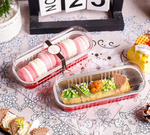 NPLUX 50 PACK Mini Cake Pans with Lids and Spoons Rectangular Aluminum Foil Bread Pan Mini Loaf Pans and Food Containers with LidsRed 68oz - Image 3