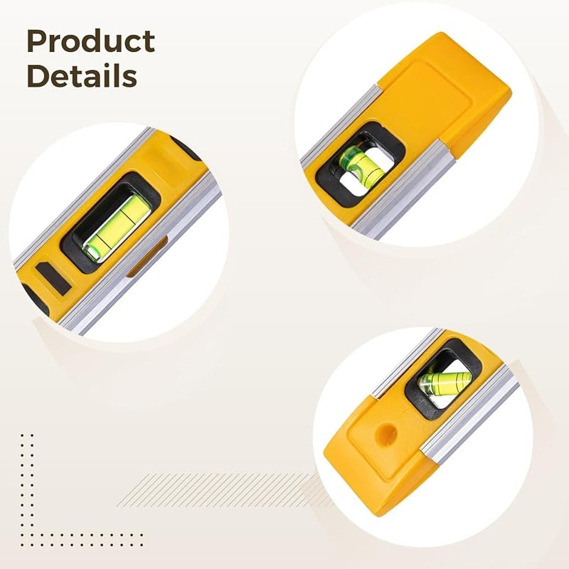 Aluminum Alloy Torpedo Level 9.1 Inch Handheld High Attachment Force 3 Vials - Image 5
