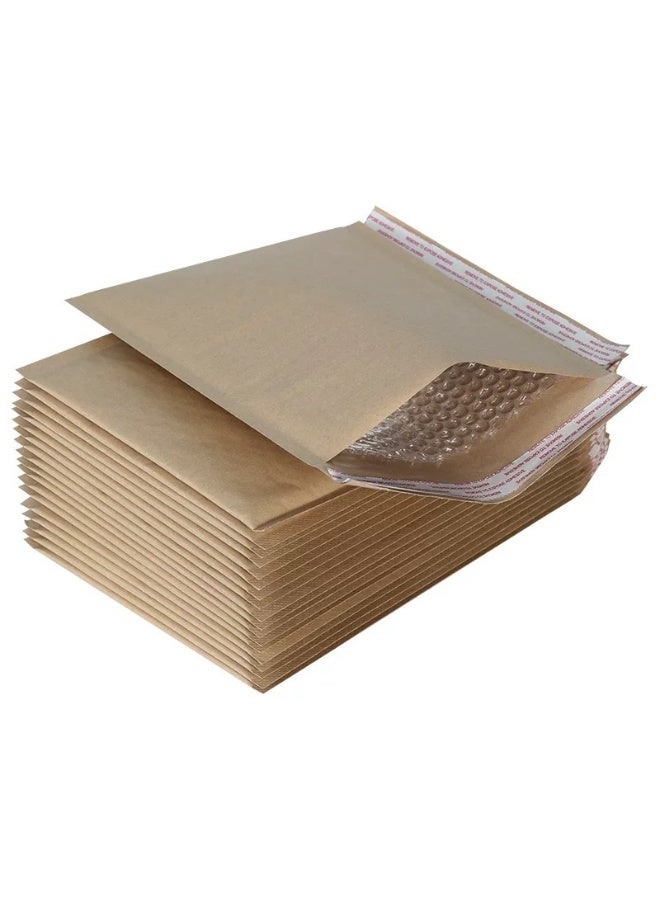 دوك مارك 25 عبوة من أكياس البريد الفقاعية الطبيعية من كرافت، أكياس شحن ذاتية الغلق، مظاريف مبطنة، مستلزمات التعبئة والتغليف للشركات الصغيرة، مقاس 15 سم × 21 سم - Image 2