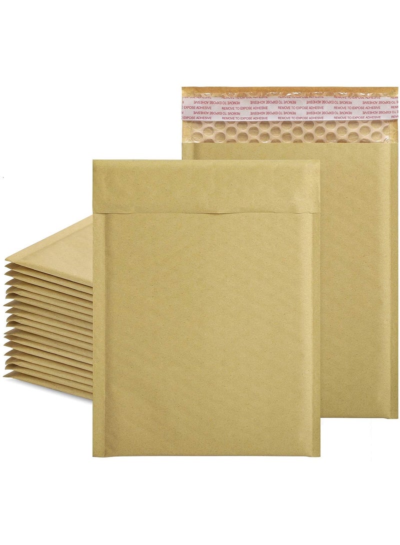 دوك مارك 25 عبوة من أكياس البريد الفقاعية الطبيعية من كرافت، أكياس شحن ذاتية الغلق، مظاريف مبطنة، مستلزمات التعبئة والتغليف للشركات الصغيرة، مقاس 15 سم × 21 سم - Image 3