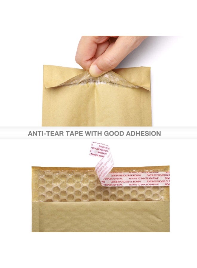 دوك مارك 25 عبوة من أكياس البريد الفقاعية الطبيعية من كرافت، أكياس شحن ذاتية الغلق، مظاريف مبطنة، مستلزمات التعبئة والتغليف للشركات الصغيرة، مقاس 15 سم × 21 سم - Image 4