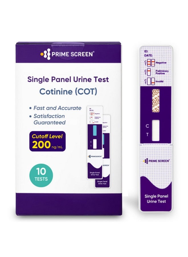 برايم سكرين مجموعة اختبار البول للنيكوتين والتبغ والكوتينين من Prime Screen [عبوة من 10 قطع] - بطاقة غمس البول لاختبار الكوتينين الناتج عن التدخين - WCOT-114 - Image 1