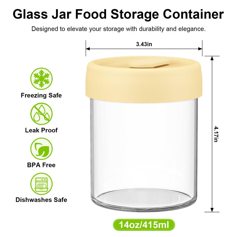 Hotbird 4-Pack Overnight Oats Containers with Lids, 14oz Glass Mason Jars for Overnight Oats Salad Yogurt Sugar Snacks Spices, BPA-Free - Image 3