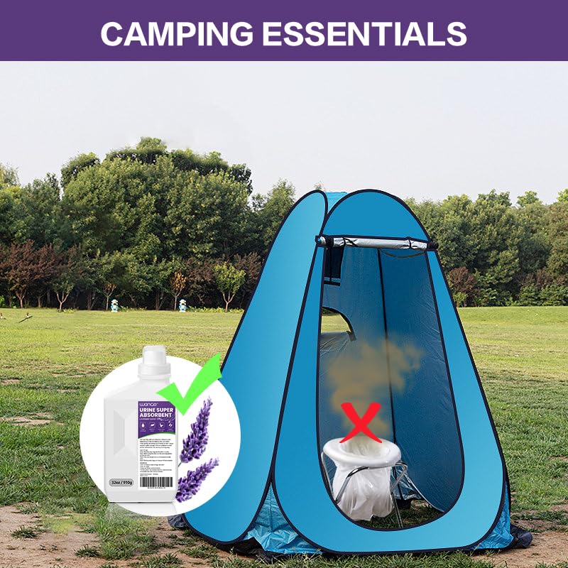 Wenge Urine Super Absorbent, Solidifier - 180 Use Pre Pee Powder for Toilet, Porta Potty Chemicals, Eco Absorbent Liquid Waste Gelling and Deodorizing Powder (Purple Lavender Scent) - Image 5