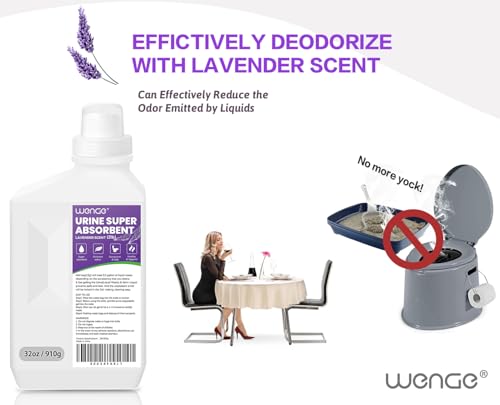 Wenge Urine Super Absorbent, Solidifier - 180 Use Pre Pee Powder for Toilet, Porta Potty Chemicals, Eco Absorbent Liquid Waste Gelling and Deodorizing Powder (Purple Lavender Scent) - Image 3