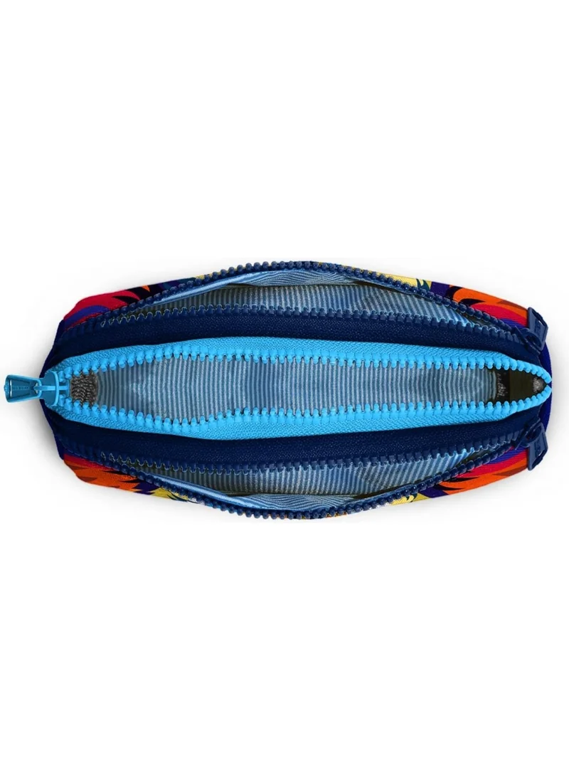 CORAL HIGH Navy Blue Lion Three Compartment Pencil Bag (Pen Holder) -Boy
