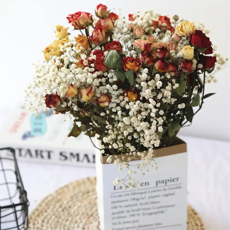 Bluejw Christmas Dried Lover Rose Bouquet - Real Natural Dried Flowers Preserved Flower Arrangement with Dried Plants for Holiday Gift - Image 5
