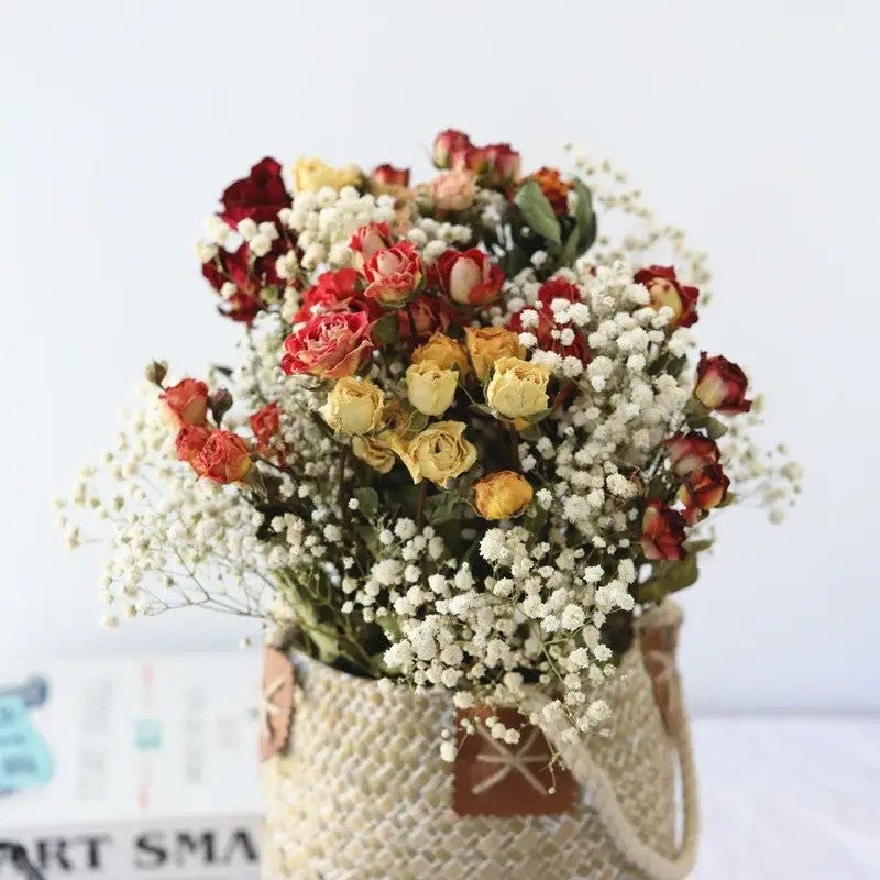 Bluejw Christmas Dried Lover Rose Bouquet - Real Natural Dried Flowers Preserved Flower Arrangement with Dried Plants for Holiday Gift - Image 3
