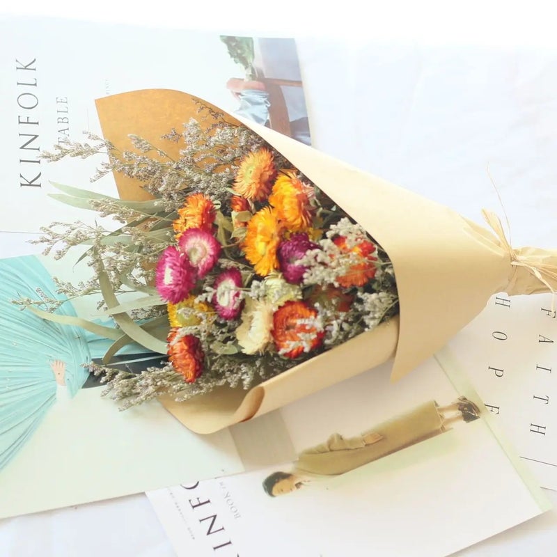 Bluejw Christmas Dried Lover Rose Bouquet - Real Natural Dried Flowers Preserved Flower Arrangement with Dried Plants for Holiday Gift - Image 1