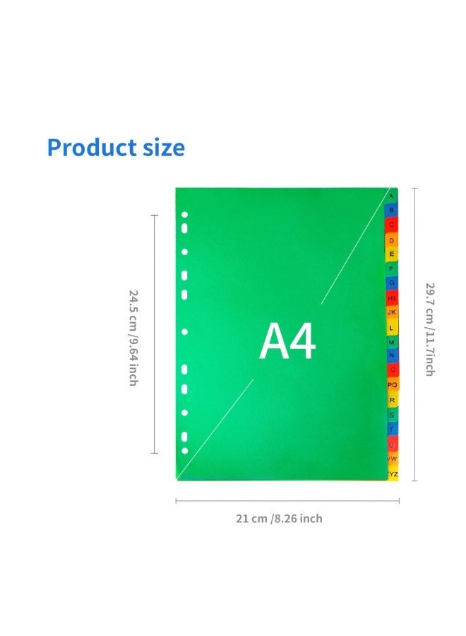 5 Pack A4 Extra Wide 20 Part Plastic File Dividers with Blank Tabs - 11-Hole Multipunched Subject Folder for Ring Binders - Image 2