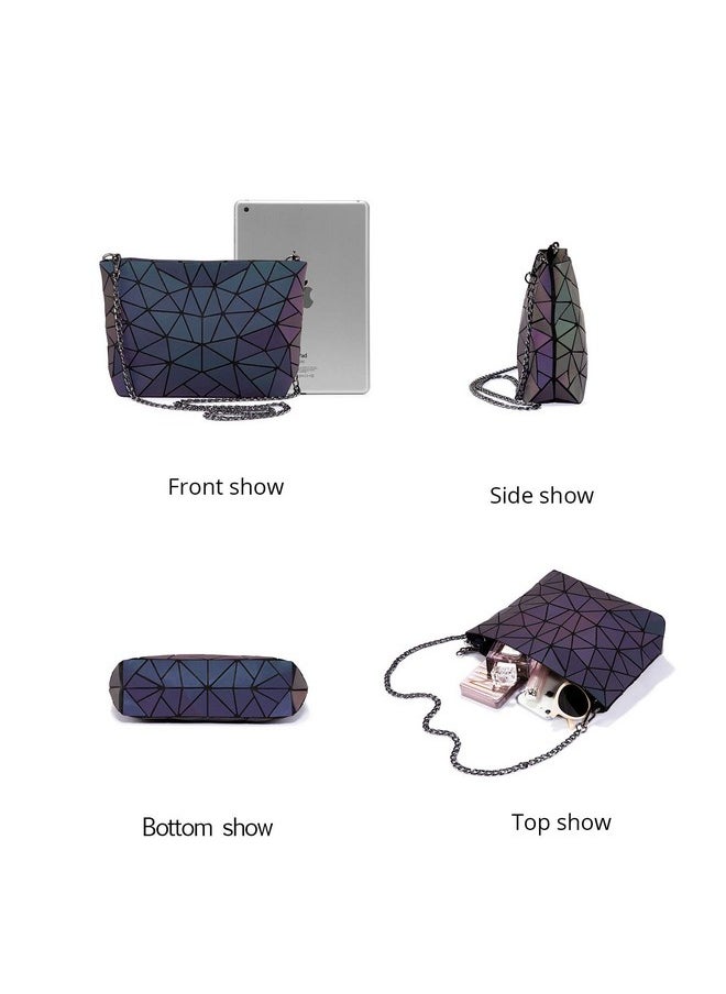 Lovevook Geometric Luminous Purses And Handbags For Women Holographic Reflective Crossbody Bag Wallet  - Image 3