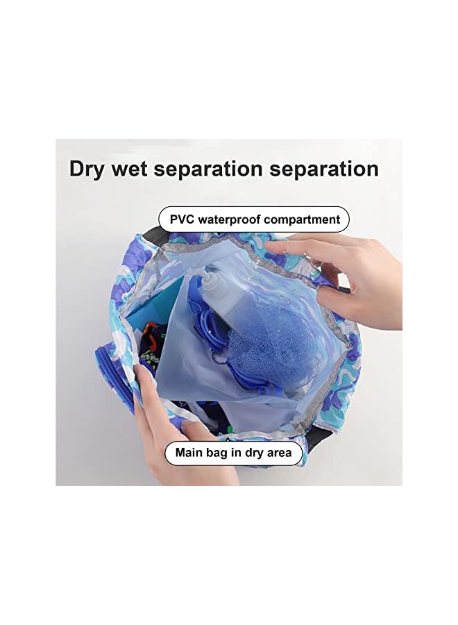 PROMASS Children'S Swimming Backpack, Drawstring Children'S Swimming Bag, Beach Bag, Sports Fitness Bag, Dry And Wet Separation, Suitable For Children, Men, Women. (Purple Rose) - Image 3