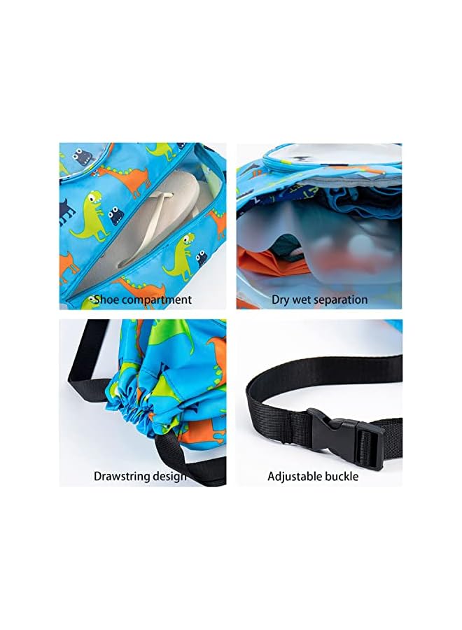 PROMASS Children'S Swimming Backpack, Drawstring Children'S Swimming Bag, Beach Bag, Sports Fitness Bag, Dry And Wet Separation, Suitable For Children, Men, Women. (Purple Rose) - Image 4