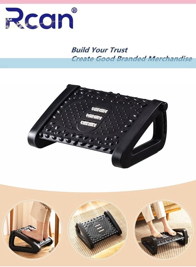 Rcan Foot Rest for Under Desk at Work Rocking Foot Stool Footrest Ergonomic Footrest for Office Chair with Massage Surface Foot Stool for Office Chair Home Airplane Travel Back Leg Pain Pressure Relief - Image 1