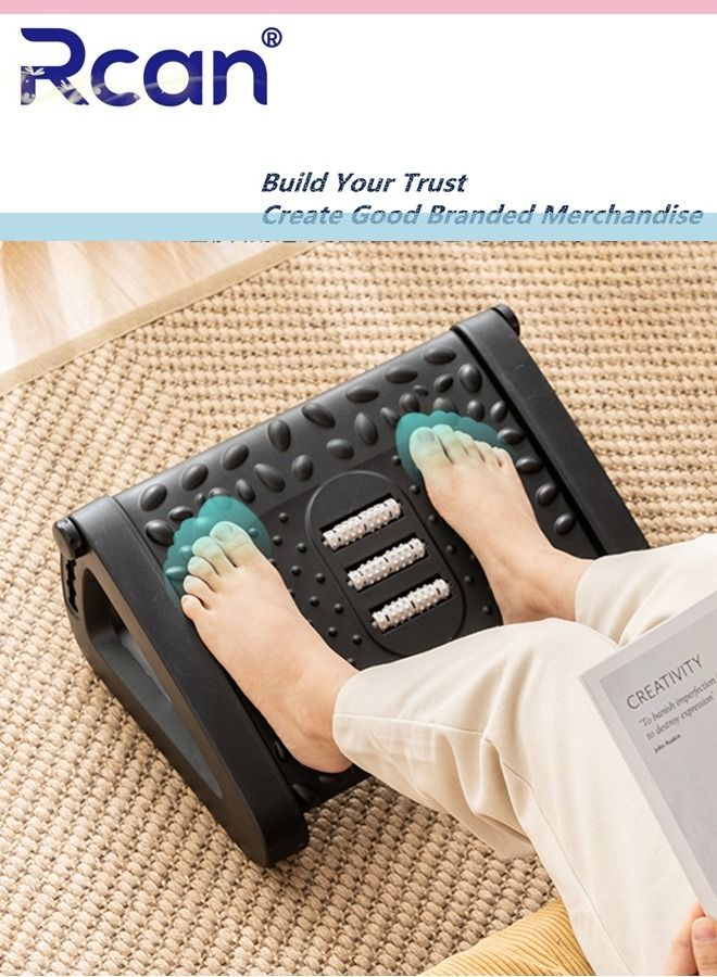 Rcan Foot Rest for Under Desk at Work Rocking Foot Stool Footrest Ergonomic Footrest for Office Chair with Massage Surface Foot Stool for Office Chair Home Airplane Travel Back Leg Pain Pressure Relief - Image 3