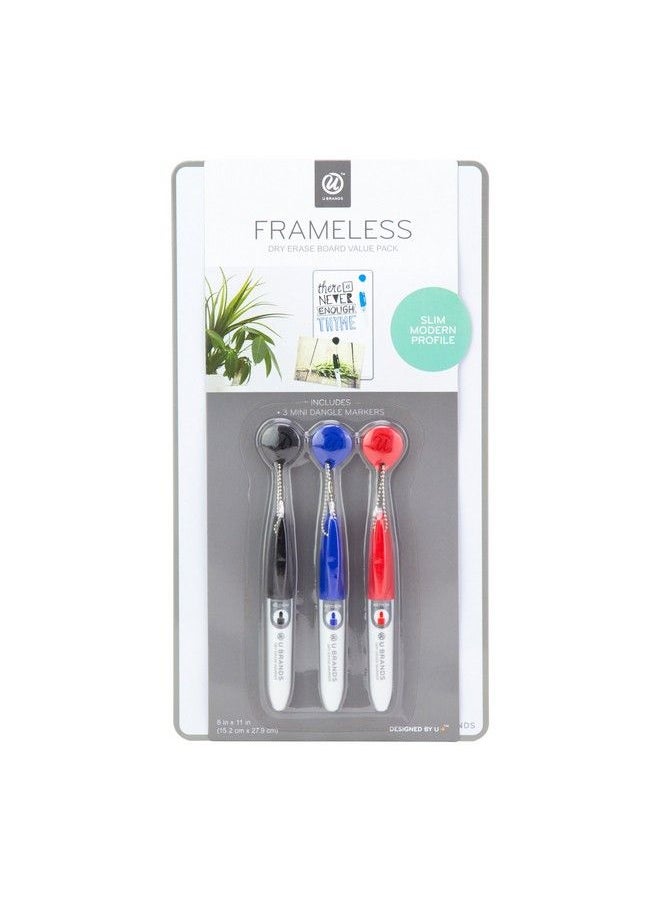 U Brands - Magnetic Frameless Dry Erase Board Value Pack 6 X 11 Inches Silver Aluminum Frame (714U0412) - Image 1