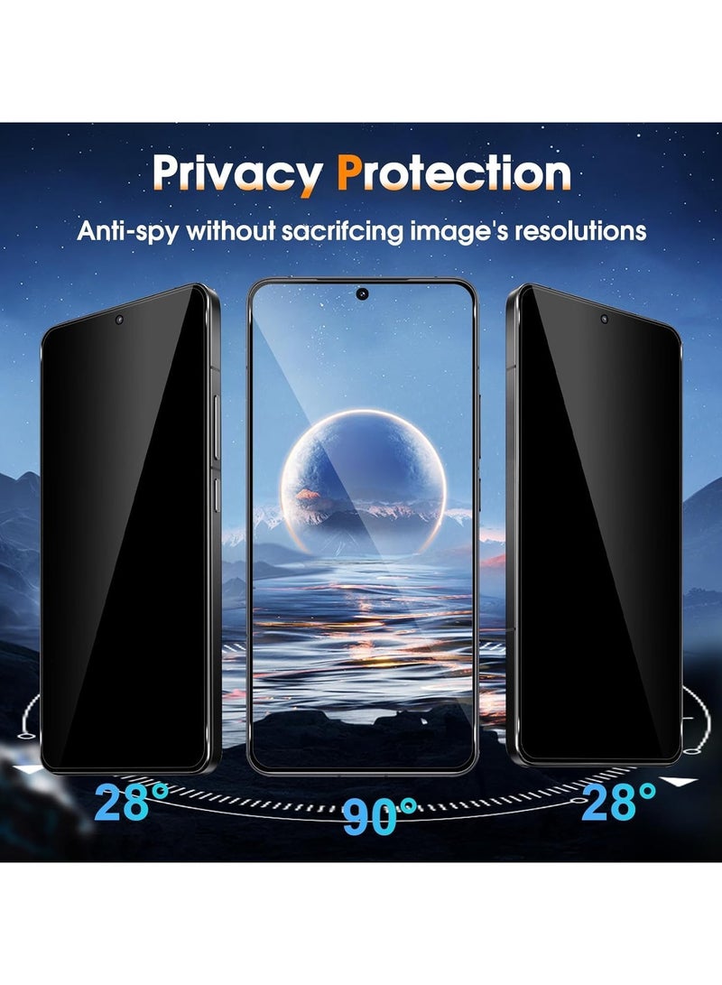 For Xiaomi POCO F6 Pro Privacy Screen Protector Tempered Glass Full Coverage HD Anti-Scratch Bubble-Free Tempered Film with Lens Protectors 4 Pack - Image 2