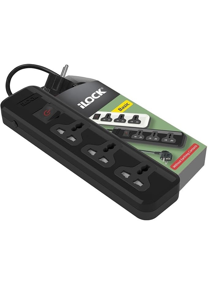 iLOCK power strip 3 universal outlets without earthing - (Basic) (Multicolor) - Image 4