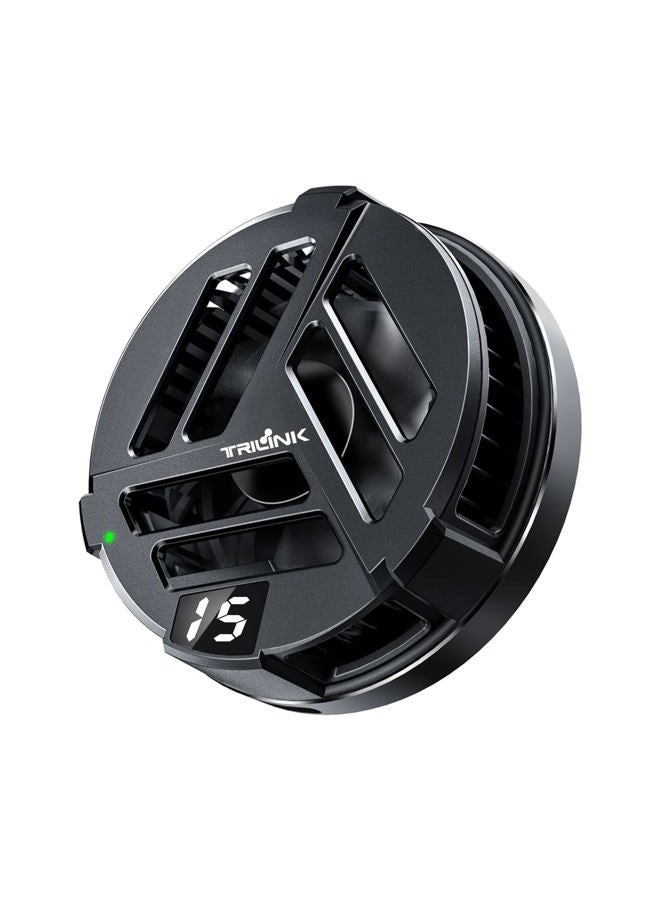 TRILINK Magnetic Phone Cooler with Wireless Charging, Phone Cooling Fan for iPhone/Android/iPad/Tablet - Phone Radiator for Gaming, Compatible with iPhone 12/13 MagSafe -RGB LEDs - Universal Clamp - Image 1