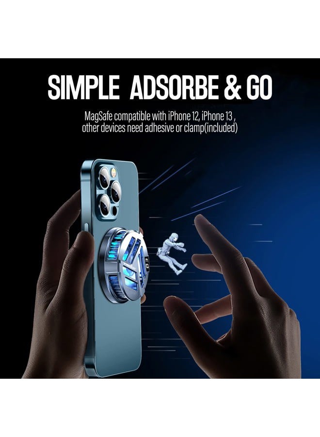 TRILINK Magnetic Phone Cooler with Wireless Charging, Phone Cooling Fan for iPhone/Android/iPad/Tablet - Phone Radiator for Gaming, Compatible with iPhone 12/13 MagSafe -RGB LEDs - Universal Clamp - Image 4