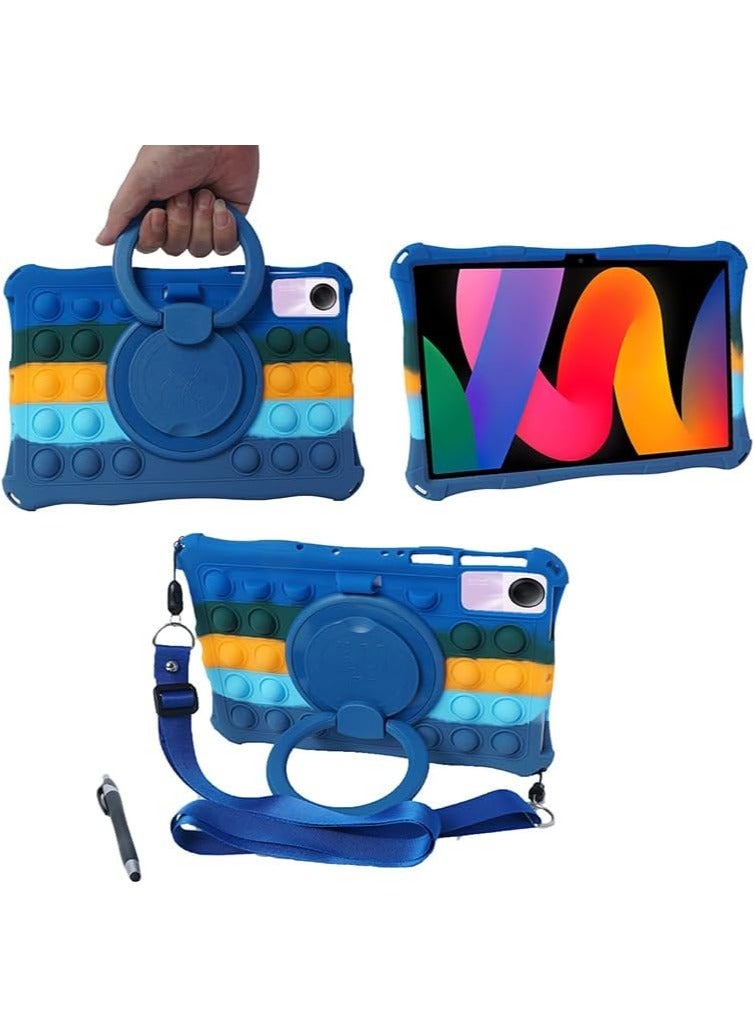 Case for Xiaomi Redmi Pad SE 11 inch 2023 Tablet, Kids Friendly Soft Silicone Adjustable Stand Cover for Xiaomi Redmi Pad SE 11 inches 2023 Released Tablet (colorful navy blue) - Image 1