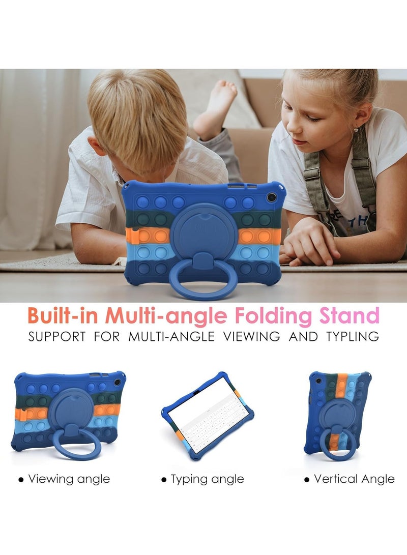 Case for Xiaomi Redmi Pad SE 11 inch 2023 Tablet, Kids Friendly Soft Silicone Adjustable Stand Cover for Xiaomi Redmi Pad SE 11 inches 2023 Released Tablet (colorful navy blue) - Image 2