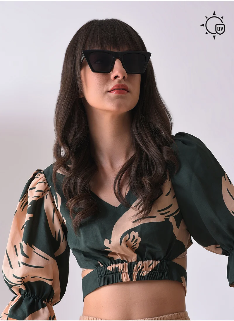 Haute Sauce Black Lens Black Butterfly Sunglasses
