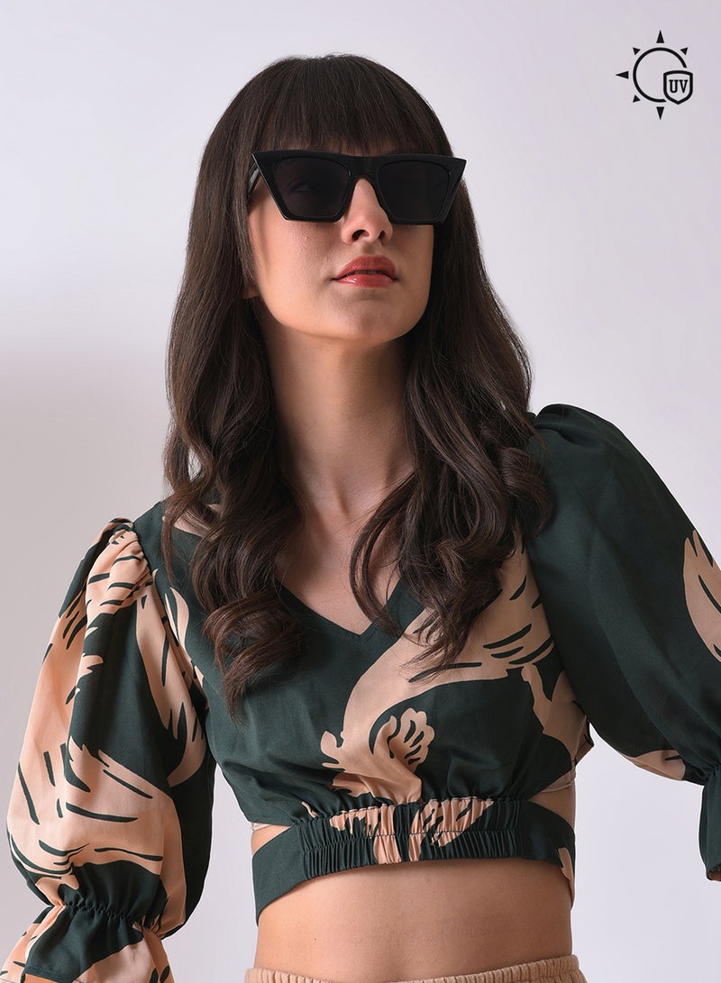 Haute Sauce Black Lens Black Butterfly Sunglasses  - Image 2