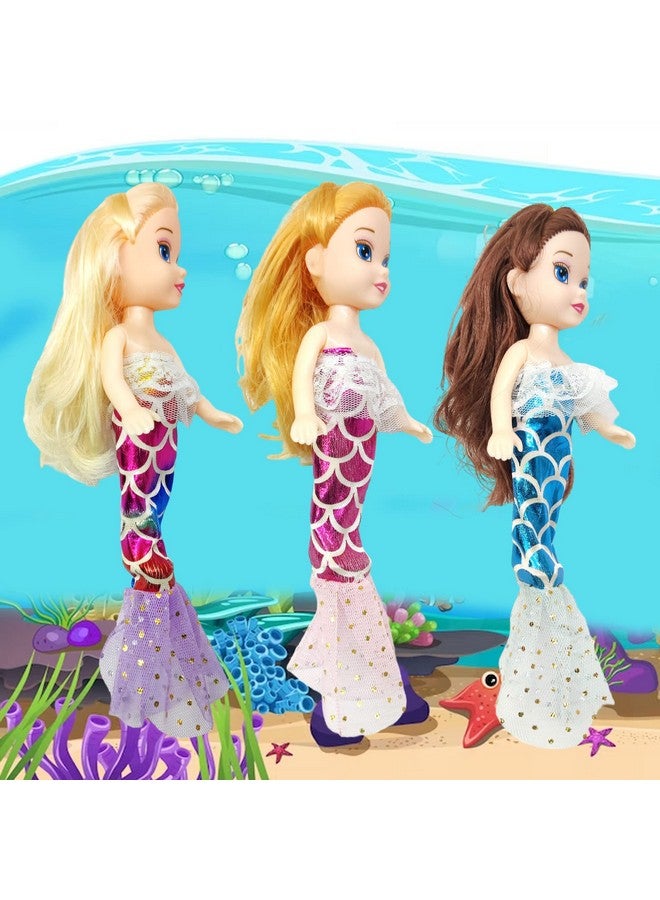 FunBlast Mermaid Doll Toys for Kids (Pack of 3 Pcs)- Doll Set for Girls- 20 CM Cute Realistic Dolls for Girls, Cute Dolls for Girls, Doll Toys for Kids (3 Pcs, Multicolor) (Dress Color May Vary) - Image 5