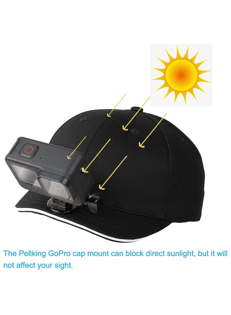 SYOSI Action Camera Baseball Cap Mount, Baseball hat Mount for Action Camera, Adjustable Mount Compatible with GoPro 5 Session Hero 9/8/7/6/5/4/3 Plus/3/2/1/DJI OSMO Action Cameras (Black) - Image 3
