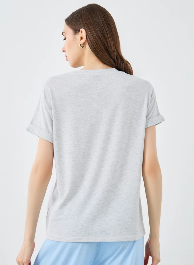 Take Two Take Two Solid Round Neck Regular Fit T-Shirt