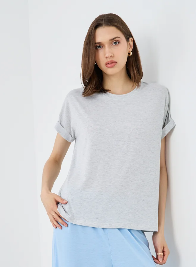 Take Two Take Two Solid Round Neck Regular Fit T-Shirt
