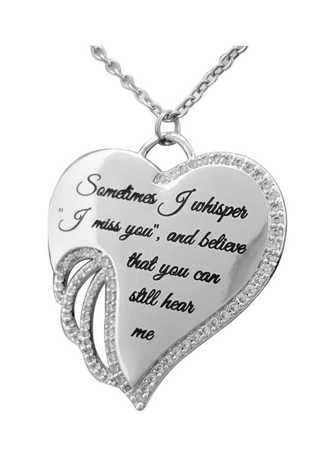 NIBEMINENT Heart Charm Rhinestone Necklace